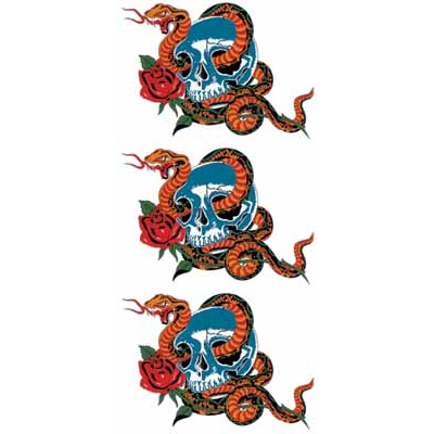 タトゥーシール 蛇とドクロ