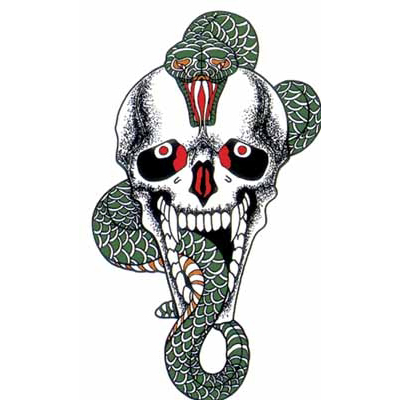 タトゥーシール ドクロ蛇