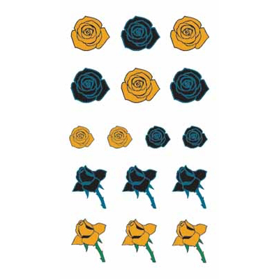 タトゥーシール 黄バラ黒バラ