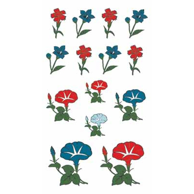 タトゥーシール 桔梗と朝顔