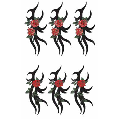 タトゥーシール 赤薔薇・トライバル