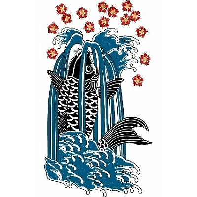 タトゥーシール 鯉滝登図