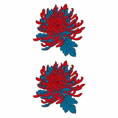 タトゥーシール 菊2輪