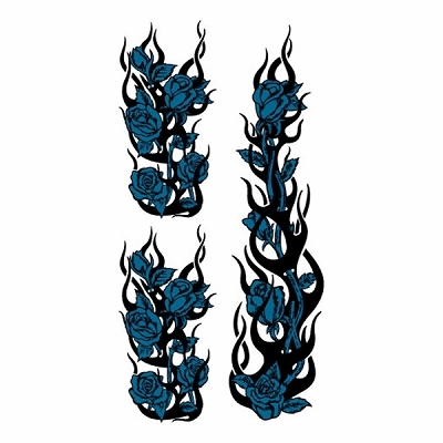 タトゥーシール 青薔薇幻想