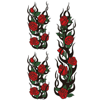 タトゥーシール 赤薔薇幻想