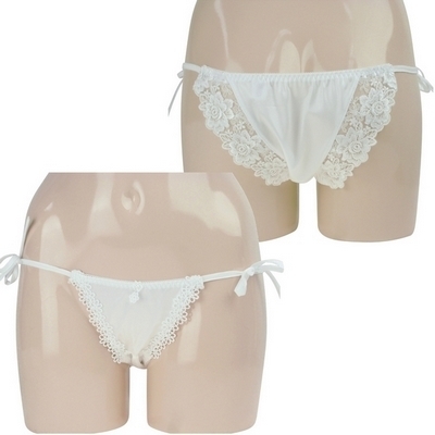 フェリカ生地フラワーレースコンビオープンフルバック ホワイト