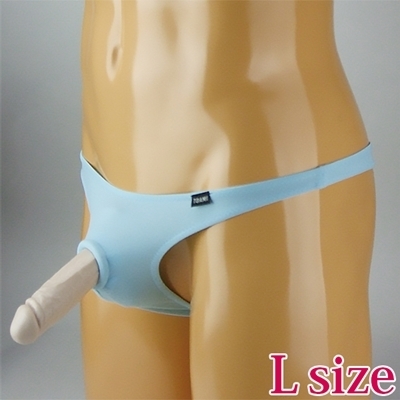 メンズ 2wayストレッチシリコンリング埋め込みTバック ターコイズ L