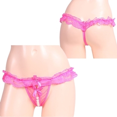 キュンキュンうずく大粒パールオープンショーツ ピンク