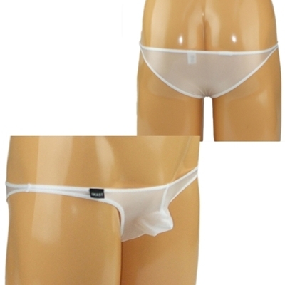 メンズ 2wayストレッチシースルーフルシームハーフバック Mホワイト