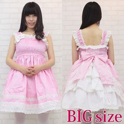 シャーリングジャンパースカート BIG