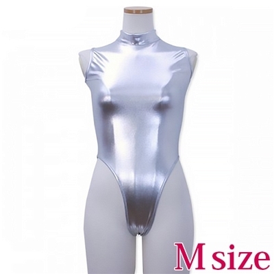 ハイネックレオタード シルバー Mサイズ