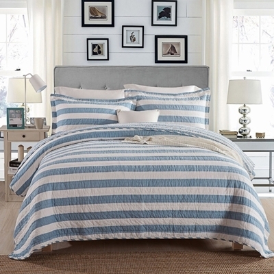 寝具 ボーダー柄デザイン枕カバー付き 3点セット